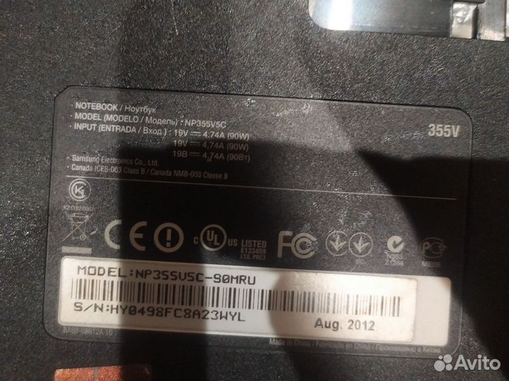 Ноутбук samsung np355v5c,compaq 615,hp 4730 разбор