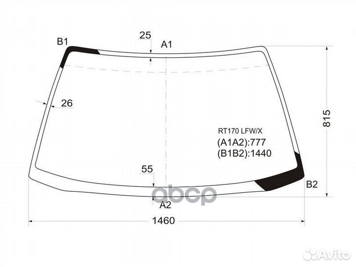 Стекло Лобовое Toyota Carina (T170) 88-92 / Corona