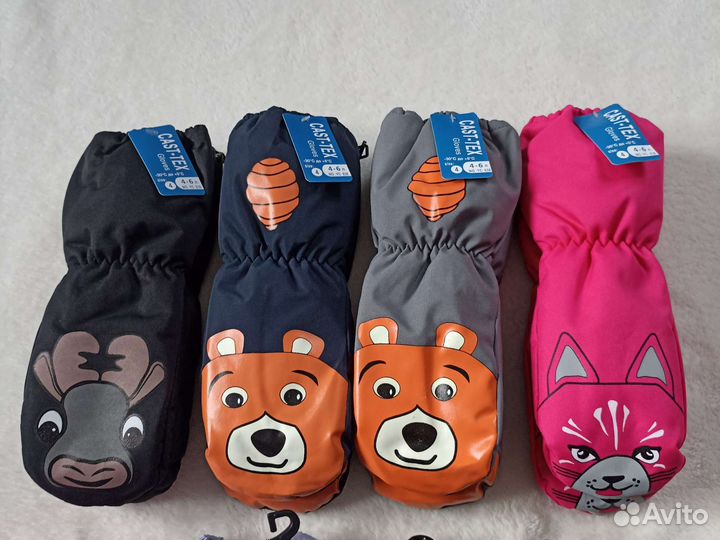 Новые детские зимние варежки краги 2-4 г. 4-6л