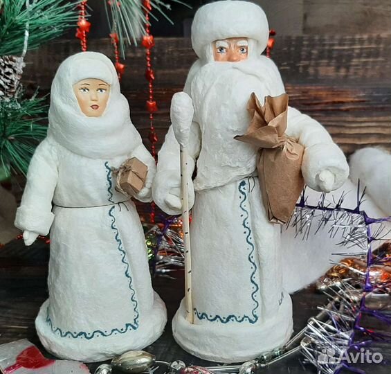 Ватный Дед Мороз и Снегурочка