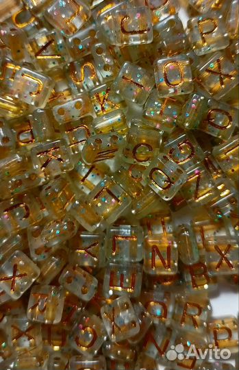 Набор бусин с английскими буквами, 100 шт