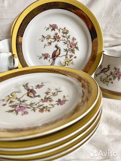 Чайный сервиз с павлинами Kahla ГДР в идеале