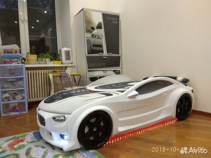 Машина кровать NEO бмв белый