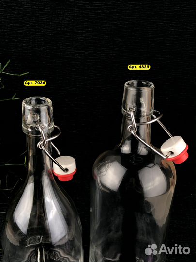 Стеклянная бутылка с бугельным замком 0.7л и 1л