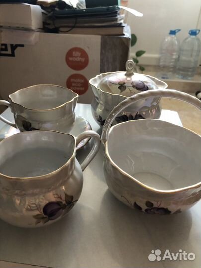 Чайная пара, сахарница, конфетница Коростень