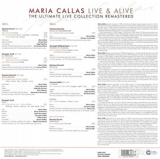 Виниловая пластинка WMC Maria Callas Maria Callas: