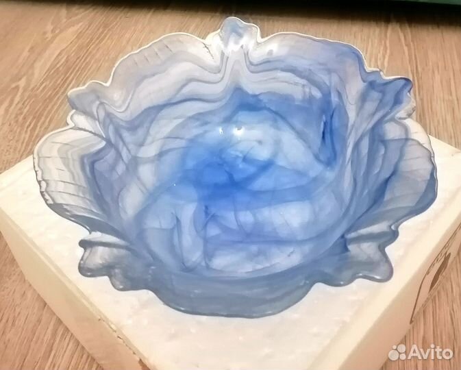 Ваза, салатник, фруктовница Голубая. Новый