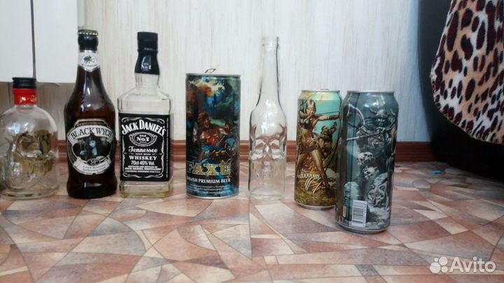 Пивные банки и бутылки для декора