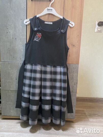 Школьный серый сарафан