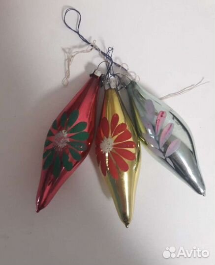 Ёлочные игрушки СССР фрукты стекло