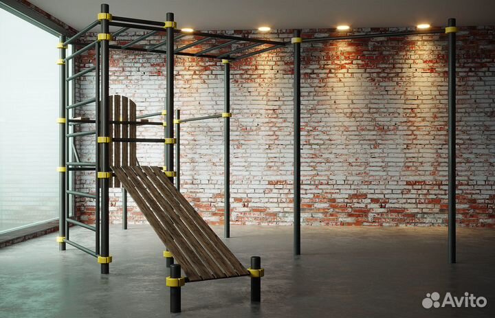 Воркаут площадка, турник, брусья