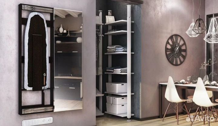 Доска гладильная купе с зеркалом