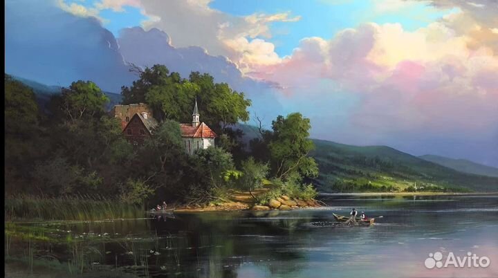 Картины маслом природа леса водопады