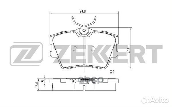 Колодки торм. диск. задн. VW Transporter IV 90