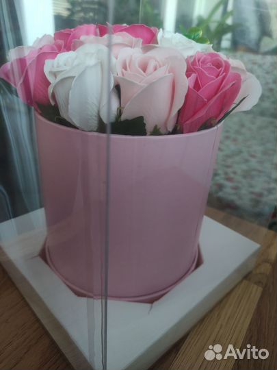 Букет из мыльных роз в коробке