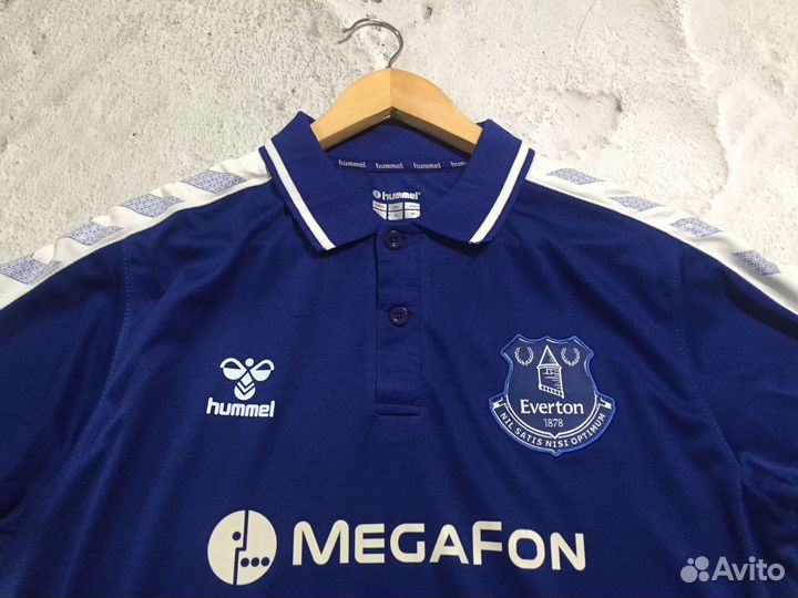 Поло Hummel x Everton синего цвета новое (L-XL)