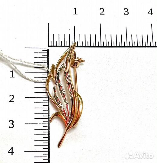 Брошь золотая 585 пробы