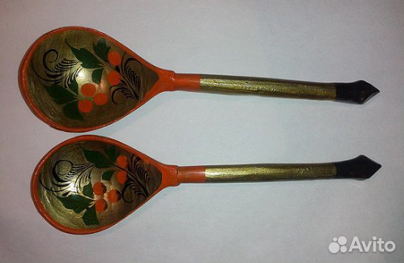 Суповые ложки хохлома, 5 шт., СССР