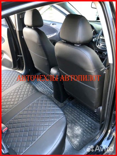 Чехлы Автопилот Chevrolet Spark из экокожи чёрные