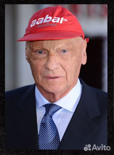 Ники Лауда автограф и фото на металле