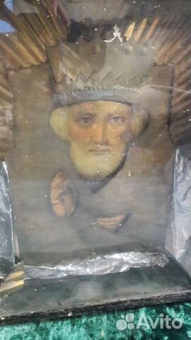 Старинная Икона Никола Зимний