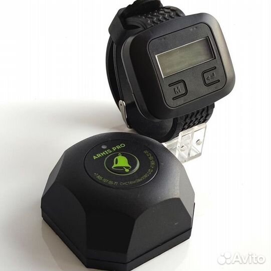 Кнопка вызова персонала официанта Бургер и часы