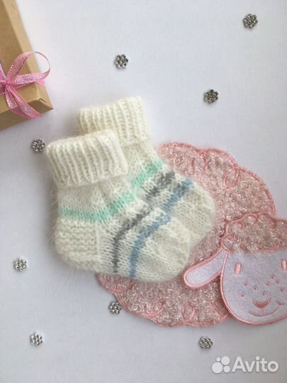 Носки шерстяные, детские, вязаные