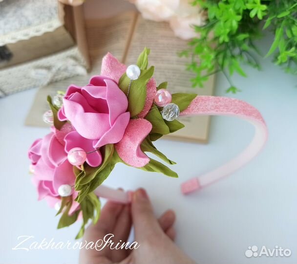 Ободок с цветами