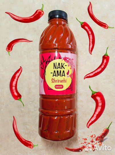 Крафтовый Шрирача соус Nakama, 1000мл / Остренький