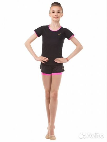 Шорты solo RG768.0-11 чёрный/розовый (р. 30)