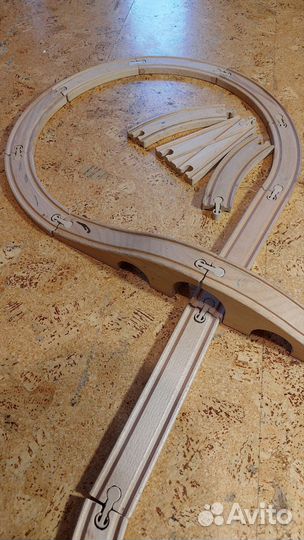 Деревянная железная дорога IKEA 21 деталь