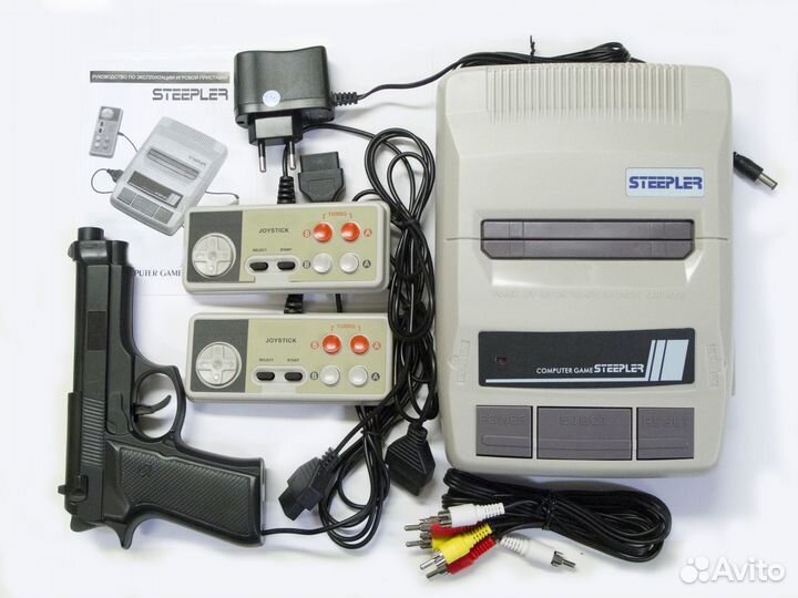 Игровая приставка 8-бит Steepler 300 игр+пистолет