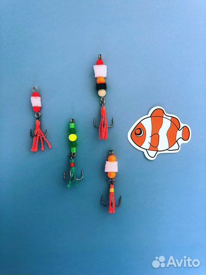 Рыболовные приманки (4 шт), ручная работа