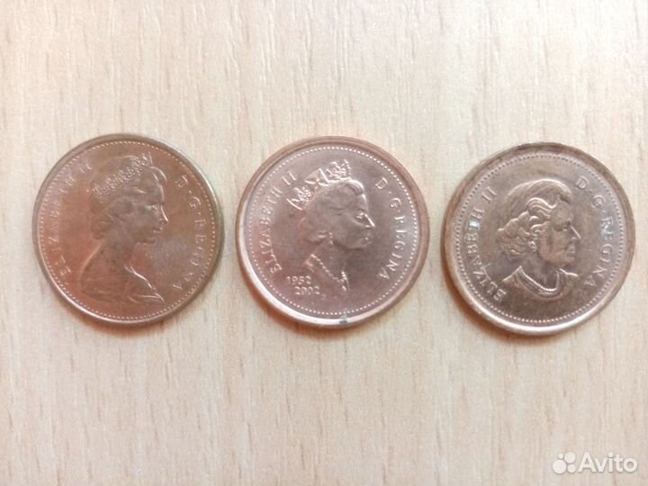 Монеты Канады 1,5,10 центов