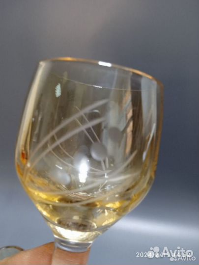 Хрустальные фужеры Весна карамельное стекло