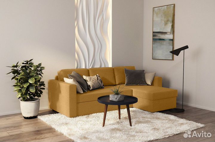 Диван угловой Порту Textile Yellow