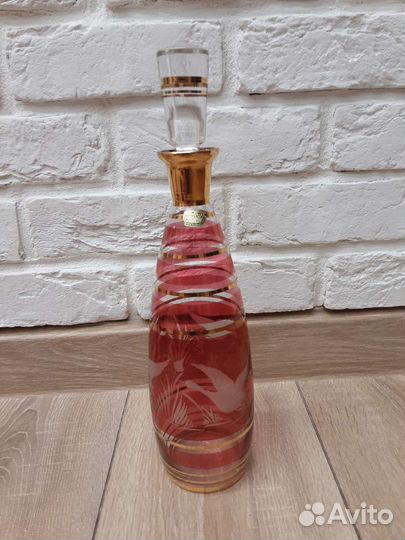 Графин и стопки Богемия серия Охота