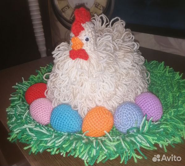Декор пасхальный курочка с яичками