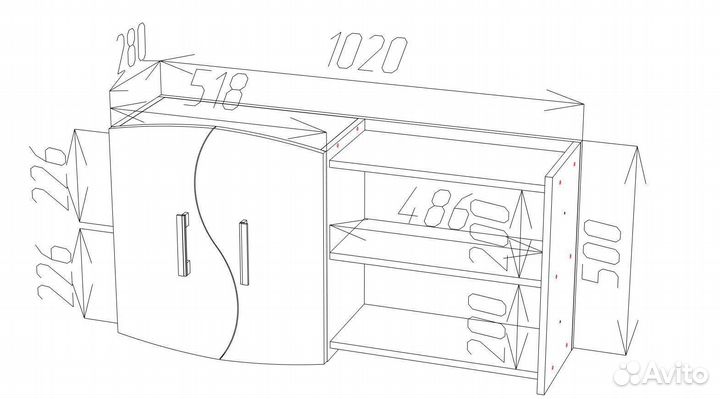 Полка настенная пн-3