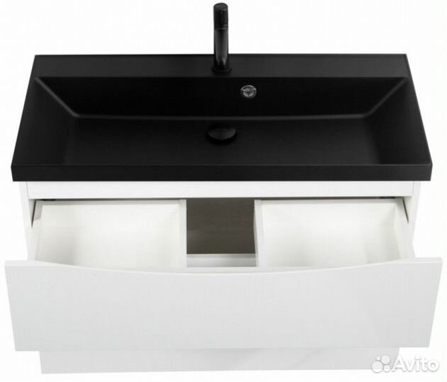 Мебель для ванной BelBagno Marino-H60 90-BB900/450-LV-ART-AST-nero Bianco Lucido