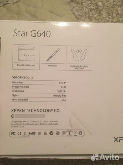 Графический планшет xp pen star g640