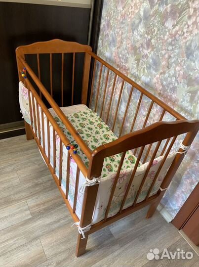 Детская кровать с маятником+бортики