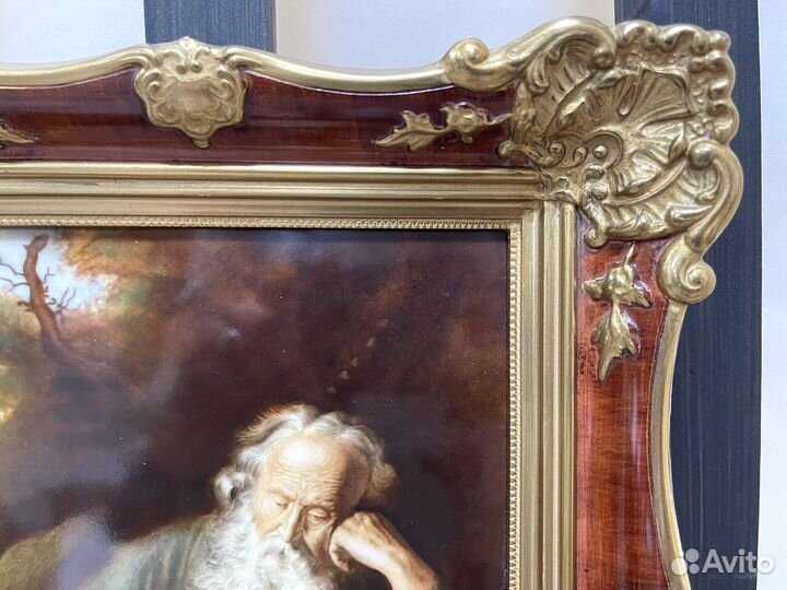 Винтажная фарфоровая картина 