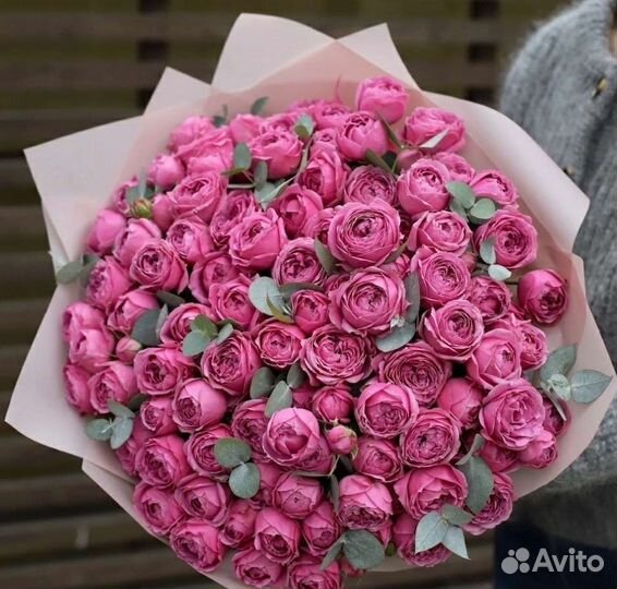 Розы, пионовидные розы, букеты, доставка