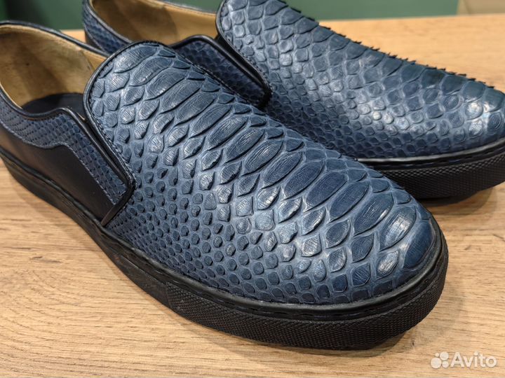Слипоны мужские 42размер, кожа питона
