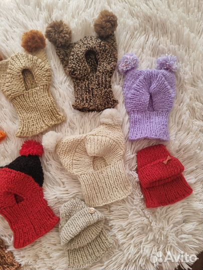 Шапочки для маленьких собак ручная работа