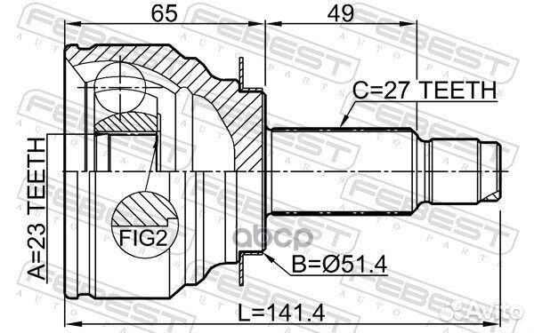 ШРУС наружный 23x51.3x27 subaru impreza G12 03