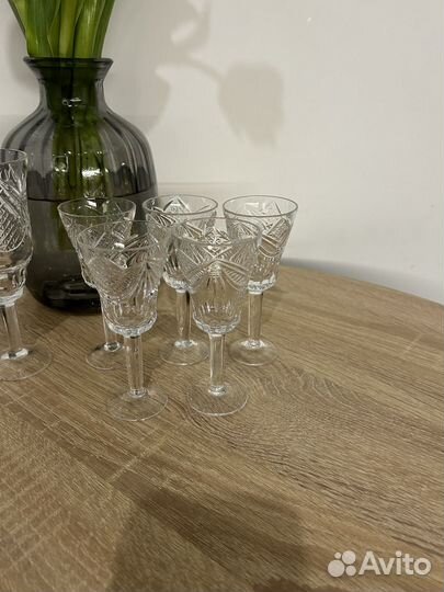 Фужеры и рюмки хрустальные