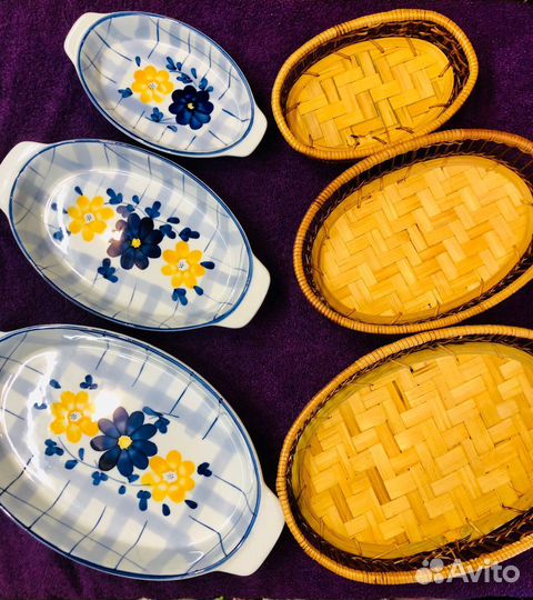 Набор из керамических блюд с корзинками