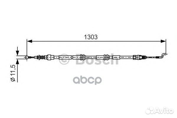 Трос стояночного тормоза зад прав/лев 19874